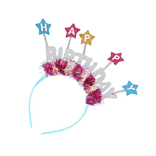 MAGICLULU Geburtstag Stirnband Baby Stirnbänder Tiara-stirnband Make-up-stirnband Diffusor Kindergeburtstag Geburtstagsparty-hut Baby-haargummi Pailletten Stoff Haarring von MAGICLULU