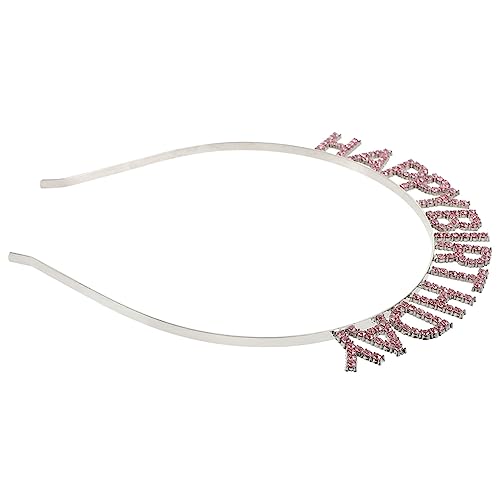 MAGICLULU Geburtstagsfeier Stirnband Festival-haarband Kinderkrone Strass-kopfschmuck Haarschmuck Für Geburtstagsfeiern Geburtstag Kopfschmuck Strasssteine Rosa Haarring Damen von MAGICLULU