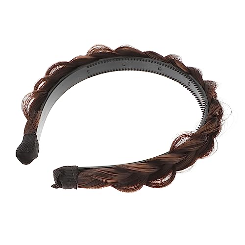 MAGICLULU Gezahntes Zopfstirnband Haare Pferdeschwanz Schwarze Stirnbänder Zöpfe Haarband Haarbänder Mit Fischschwanz Stirnbänder Für Mädchen Perücke Alter Reduzieren Haarring Fräulein von MAGICLULU