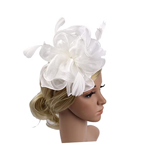 MAGICLULU Haarbänder für Frauen Fascinator-Hut für Damen Organza-Haarreifen Hutband Haarnadel Haarband Stirnband Haar Accessoires Tarnung Kopfbedeckung Haarschmuck Kleidung Fräulein Schal von MAGICLULU