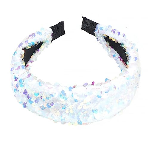 MAGICLULU Haarband für Frauen pailletten sequin Bandana-Stirnbänder für Frauen Make-up-Stirnbänder für Frauen weißes Stirnband Haargummis Perlenstirnband frauen stirnband Mode Schal Liner von MAGICLULU