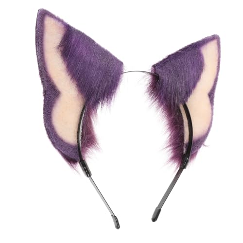 MAGICLULU halloween haarreif halloween headband Haarschmuck für Mädchen Haarreif mit Fuchsohren kuscheltier Cosplay Stirnband schmücken Requisiten Damen Kopfbedeckung Plüsch Violett von MAGICLULU