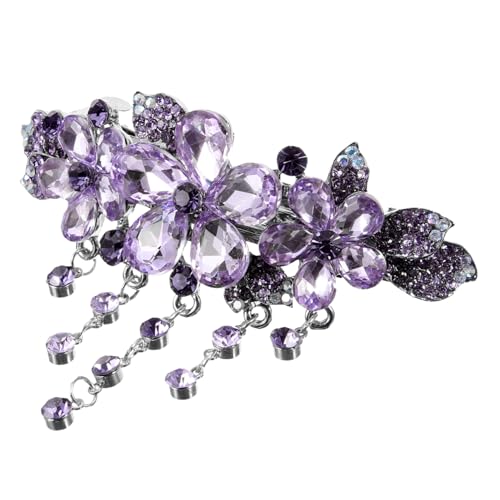 MAGICLULU Haarnadel Hochzeit Haarspange französische Haarspange Haarspangen Haarklammer Dame Haarspange Kopfschmuck für Mädchen Feder schmücken Clip Haarschmuck Braut Kopfbedeckung Violett von MAGICLULU