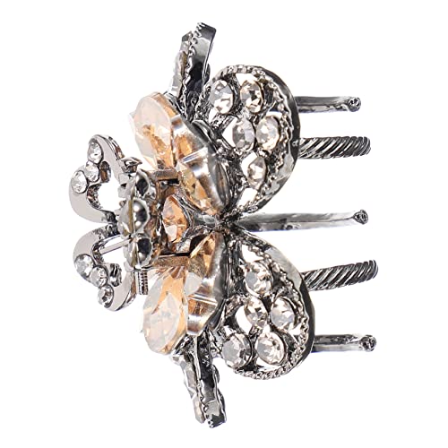 MAGICLULU Haarnadel vintage haarklammer flower hair clips kleine Haarspange Krallenclips für Mädchen Haarspangen Haar Klammern Krallenclip aus Strass dicke Haarklammern Jahrgang Metall von MAGICLULU