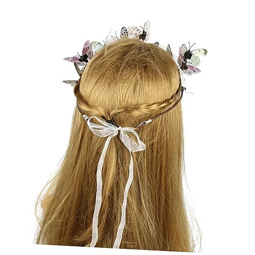 MAGICLULU Haarreifen kopfschmuck damen haarreif hochzeit Stirnband Neuheit Kopf Bopper Tiara Hochzeit Haarband Kopfbedeckungen für die Braut Mädchen Kranz reisen Weiß von MAGICLULU