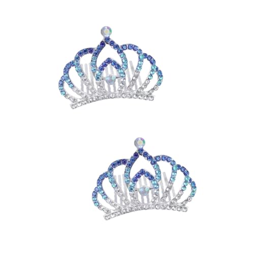 MAGICLULU Haarschmuck Für Damen 2St Mädchen Stirnband Hochzeit Stirnband Kristallkopfschmuck für Kinder die Krone Tiara Mädchen Krone Kronenkamm für Kinder Koreanische Version Kopfbedeckung von MAGICLULU
