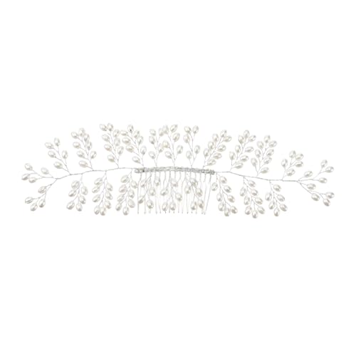 MAGICLULU Haarschmuck Für Die Braut Tiara Haarschmuck Für Die Hochzeit Braut Haarkamm Hochzeit Haarkamm Weiß Zubehör Europäisch Und Amerikanisch Damen von MAGICLULU