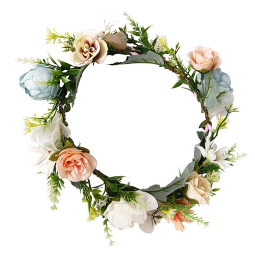 MAGICLULU Haarschmuck für die Braut hochzeitshaar schmuck Blumengirlande Haarschmuck mit Blumen Hochzeit Stirnband Hochzeitsdekorationen für die Zeremonie Haarschmuck für die Hochzeit Rosen von MAGICLULU