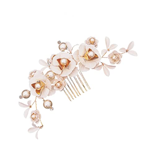 MAGICLULU Haarschmuck für die Hochzeit Braut Kopfschmuck Haarschmuck aus Strass Haarschmuck mit Blumen male mastribution companion Hochzeit Haarkamm Haarschmuck für die Braut Kopfbedeckung von MAGICLULU