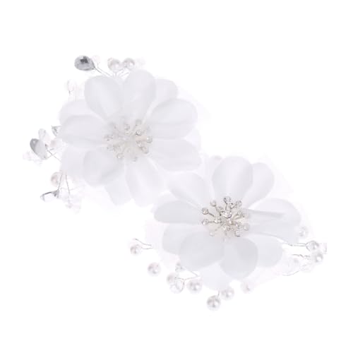 MAGICLULU Haarspange für die Hochzeit Haarschmuck für die Braut Hochzeitsblumen-Haarnadel haarblume haar zubehör Haarspangen Tiara Hochzeit Haarteil Hochzeit Haarspange Perle von MAGICLULU