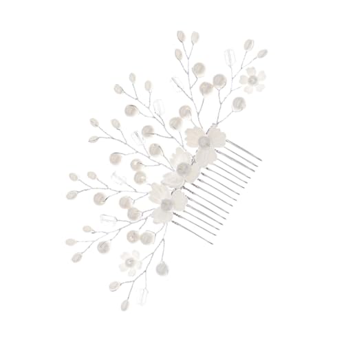 MAGICLULU Haarspange mit Herz aus Strass floraler Haarkamm Haarschmuck für die Hochzeit haar spangen haarclips blumenmädchen haarschmuck Tiara Kopfbedeckungen für Frauen Braut Haarteil Mode von MAGICLULU