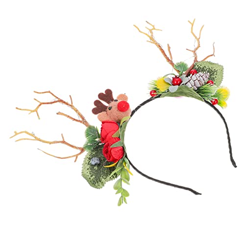 MAGICLULU Haarspangen Für Damen 3 Stk Weihnachtsstirnband Pinzettenhülle Kopfschmuck aus Geweih Haargummi Haarband Stoffstirnband Cosplay Haarschmuck Ohr Requisiten Tuch Kleidung Fräulein von MAGICLULU