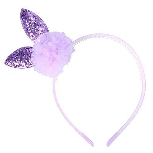 MAGICLULU Hasenohren Stirnband Haarschmuck Zum Flechten Haarbänder Für Mädchen Haarschmuck Für Mädchen Stirnbänder Für Mädchen Lila Haare Hasen Ohren Kleine Violett Kleidung von MAGICLULU