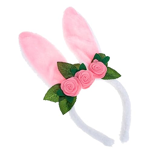 MAGICLULU Hasenohren Stirnband Hasen Stirnband Osterparty Stirnband Kinderparty Stirnband Blumen Stirnband Plüsch Stirnband Mädchen Stirnband Plüsch Haarband Blumen Stirnband Mädchen von MAGICLULU