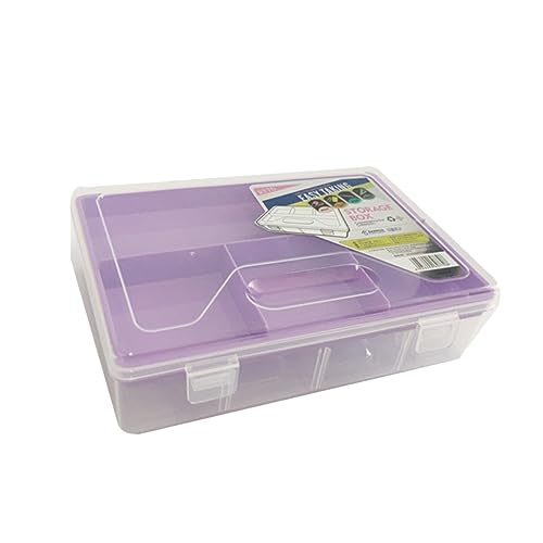 MAGICLULU Box Transparent Kasten Multifunktionales Stiftetui Aufbewahrungskoffer Für Schreibwaren Doppelschicht Malutensilien Violett Durchsichtige Box von MAGICLULU