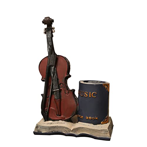 MAGICLULU Kasten Stifthalter Für Violine Violine-Statue-skulptur Vintage Stifthalter Violine-verzierung Stifthalter Dekoration Stifthalter Aus Harz Violine Figur Container Stiftstil Student von MAGICLULU