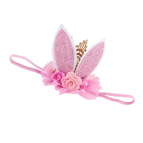 MAGICLULU -Kronen-Stirnband kinder stirnband stirnbänder kinder Easter headband Tiara kopfschmuck mädchen stirnbänder Stirnband Krone für Mädchen Hasen Ohren Kopfbedeckung Rosa von MAGICLULU