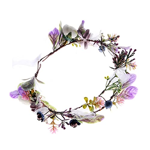 MAGICLULU künstlicher Blumenkranz Haargirlande Stirnbänder für Mädchen Blumengirlande hochzeitshaar schmuck Stirnband haarschmuck Haarband Blumenkopfbedeckungen Hochzeitskleid Rattan von MAGICLULU