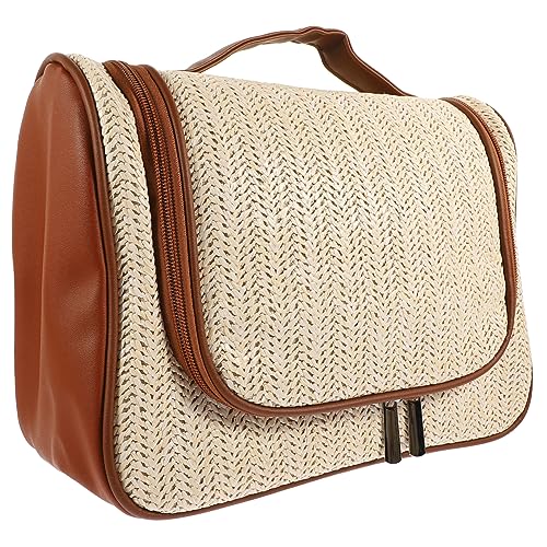 MAGICLULU Kulturbeutel zum Aufhängen weit geöffneter Beutel Kreditkarten-Organizer Reisetasche Kosmetiktasche Make-up-Organizer-Tasche Seesäcke für unterwegs Reise-Badetasche Rattan Koffer von MAGICLULU