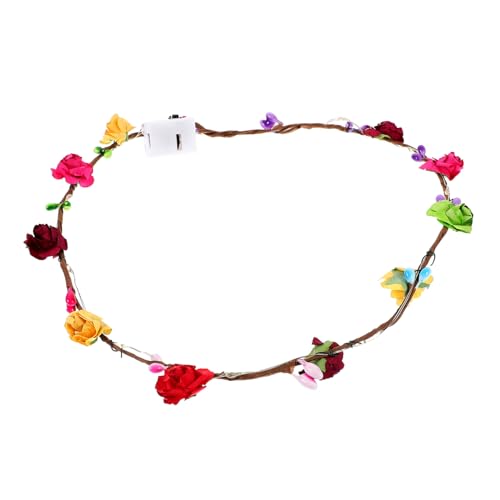 MAGICLULU Led-blumen-stirnband Mit Leuchteffekt Blumenkrone Für Mädchen Und Frauen Stirnband Für Party Und Konzert Bunte Und Farbenfrohe Kopfschmuck von MAGICLULU