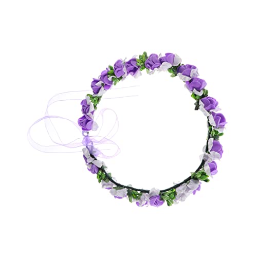 MAGICLULU Mädchen-Stirnband Tiara-Stirnband Haargummis für Mädchen kinder haarspangen haarspange kinder Blumengirlande Haarband Brautkopf Haarreifen für Mädchen Hochzeit Haarring Brötchen von MAGICLULU