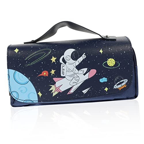 MAGICLULU Mäppchen Kosmetiktasche Bleistiftbehälter Für Kinder Cartucheras para Adolescentes Lederbeutel Cartoon-Astronauten-stiftbeutel Bleistift Geldbörse Schüler Bürobedarf Junge Pu von MAGICLULU