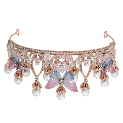 MAGICLULU Modische Kopfbedeckung Haarschmuck für die Hochzeit Geburtstagskronen für Frauen Prinzessinnenhaar Haarschmuck für Damen Haarbänder Krone für die Braut Hochzeitskleid-Accessoires von MAGICLULU