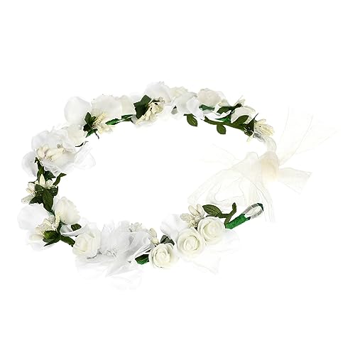 MAGICLULU Mori Brautkranz Frauenhaar blaue haarzusätze hochzeitshaar schmuck wedding hair accessories Stirnband haarschmuck Hochzeit Haarband Hochzeitsgirlande die Blumen von MAGICLULU