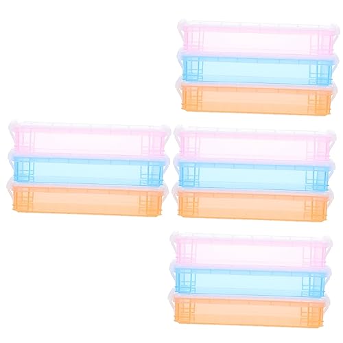 MAGICLULU Packung Mit 12 Stück Schreibwarenbox Für Kinder Buntstift-Organizer Durchscheinender Bleistift Aquarell Federmäppchen Buntstift-etui Plastik Student Multifunktion Zeichenwerkzeug von MAGICLULU