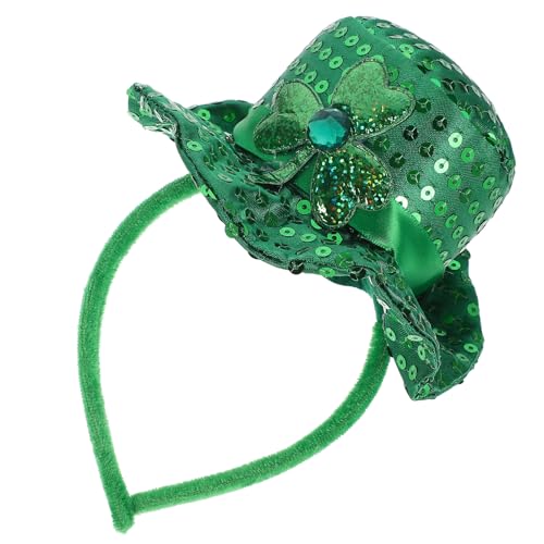 MAGICLULU Dekoration Pailletten-Hut-Stirnband kleines Kobold-Stirnband Kobold-Zylinder deko Haarband St. Patricks Day Haarreifen Haarschmuck für Frauen bilden Requisiten Kleidung Stoff von MAGICLULU