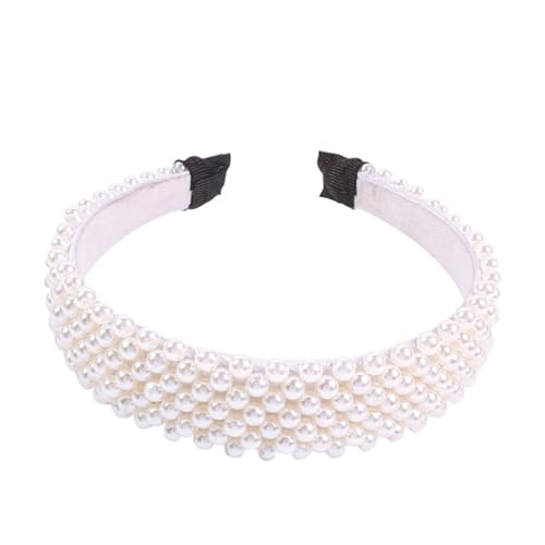 MAGICLULU Perlen-Haarreifen Perlenstirnband für Frauen Braut Stirnband hochzeitshaar schmuck wedding hair accessories Perlenkopfschmuck Perle Haarkrone Kopfbedeckung Schutzhülle Fräulein von MAGICLULU