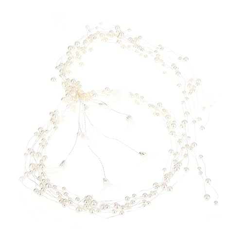 MAGICLULU Perlenstirnband Haarschmuck Haarband Braut Stirnband Brautschmuck Hochzeit Stirnband Koreanisch Kranz Weiß Mädchen von MAGICLULU