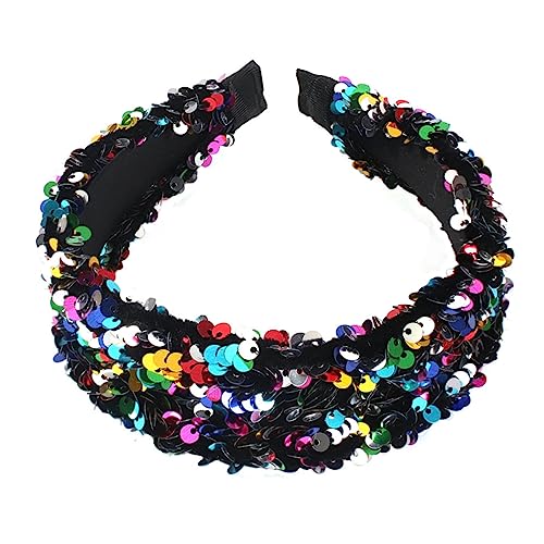 MAGICLULU Perlenstirnband Pailletten Haarreifen Stirnbänder Haarbänder für Frauen Haargummis für Frauen Stoff elegant haarband nightc frauen stirnband Frauen Haarreifen binden Schal Fräulein von MAGICLULU