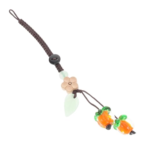MAGICLULU Persimmon Schlüsselanhänger Handgefertigte Glücksbringer mit Design Süße Handy Anhänger für Auto Wohnaccessoires Schlüssel Taschen Koffer von MAGICLULU