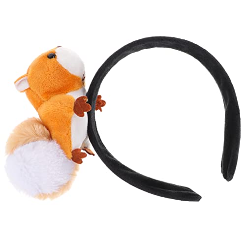 MAGICLULU Plüsch-Eichhörnchen-Stirnband Cartoon-Eichhörnchen-Kopfschmuck Halloweenkostüm kuscheltier entzückender Haarschmuck Stirnband für Kinder Mädchen Herz Kopfbedeckung Ausgabekarte von MAGICLULU