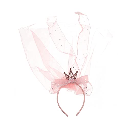 MAGICLULU Prinzessin Mesh-stirnband Schleier-stirnband Mädchen Geburtstag Stirnband Mädchen Blumenstirnband Stirnband Haarkranz Haarband Rosa Pala Ziemlich Legierungsmaterial Kleinkind von MAGICLULU