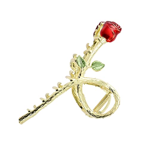 MAGICLULU Rosenclip-Haargreifer Haarspangen Haarnadel Haarschmuck für Damen Haarspange batterre Haarklammer Haarklemme Haarklaue aus Metall für Frauen die Blumen Haarkralle Hai-Clip Fräulein von MAGICLULU