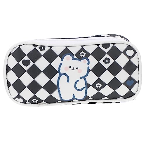 MAGICLULU Schachbrett-Etui Großes Etui Reißverschluss Aufbewahrungstaschen Stifte Für Praktisch Schreibwaren-Tasche Organizer Farbiges Etui Polyester Make-Up-Pinsel-Tasche von MAGICLULU