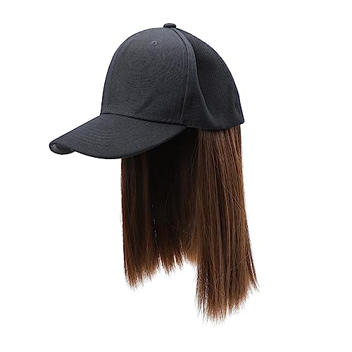 MAGICLULU Schlüsselbein Perückenkappe Mädchen Hut schwarze Perücken wig with bangs lockengel swor Hüte frauen kopfschmuck Haarverlängerung Hut kurzes Haar Baseball Kappe einstellen Fräulein von MAGICLULU