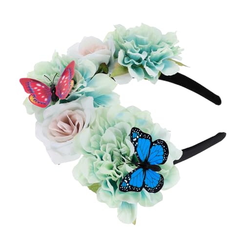 MAGICLULU Schmetterlings-stirnband Blumenkopfschmuck Schmetterlingsaccessoires Für Stirnband Für Die Teeparty Haarschmuck Stirnbänder Für Damen Blumenstirnband Braut Zubehör Stoff Halloween von MAGICLULU