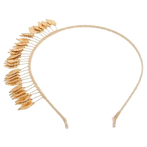 MAGICLULU Stirnband Aus Blattgold Brautblatt Blattkrone Blatt Stirnband Gans Hut Haarschmuck Für Die Hochzeit Blatt-stirnband Für Die Hochzeit Golddekor Legierung Kopfbedeckung Damen Blätter von MAGICLULU