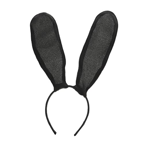 MAGICLULU Stirnband Hasenohren Schwarz Hasenohren Kostüm Damen Hase Plüsch Party-kopfschmuck Osterparty Gefallen Osterhasen-stirnbänder Hasenohren Für Männer Fräulein Geschenk Stoff Kleidung von MAGICLULU