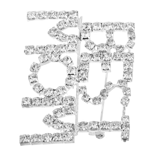 MAGICLULU Strass Brosche Muttertagsgeschenk mit Buchstaben Design Anstecknadel für Damen Modisches Accessoire für Kleidung für Weihnachten Geburtstag Feiertage und Muttertag von MAGICLULU