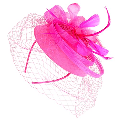 MAGICLULU Tea-Party-Hut Hüte und Mützen für Damen Hochzeit Stirnband Zylinder Schleier Stirnband für die Teeparty Tea-Party-Kopfbedeckung kleines Mädchen Haarschmuck Frauenkleidung von MAGICLULU