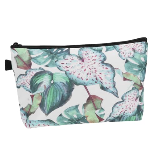 MAGICLULU Tragbare Make Up Taschen Die Blumen Handtasche Federmäppchen Für Mädchen Bedruckt Wasserfest Make Up Taschen Für Frauen Pflanze Reiseaufbewahrung Digitale Kosmetiktasche von MAGICLULU