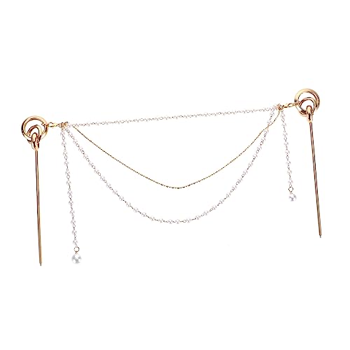 MAGICLULU Vintage Haarnadel Im Chinesischen Stil Mit Quaste Und Doppelter Kette Handgefertigter Haarstab Stilvoller Haarschmuck Für Frauen Für Formelle Und Informelle Anlässe von MAGICLULU