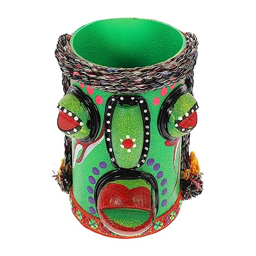 MAGICLULU Volkstümliche Windpfeifenkunst Kleine Sukkulentöpfe Frosch Tasse Ikebana-vasen Neuheit Bleistiftbecher Menschlicher Pflanzentopf Frosch Stift Büro Augenbrauenstift PVC Volksbrauch von MAGICLULU