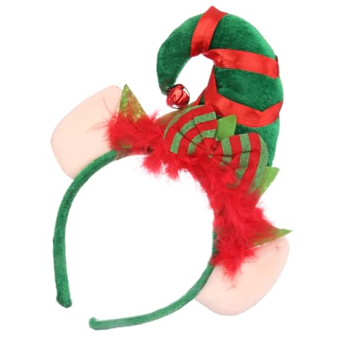 MAGICLULU Weihnachtliches Kostümzubehör Weihnachtsmütze-stirnband Geflochtenes Stirnband Frauen Lustig Damen Bandeau Elfen Partyhüte Stirnbänder Elfenkostüm-kopfbedeckung Haar Noel Kind von MAGICLULU