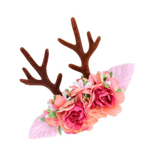 MAGICLULU Kopfbedeckung Für Mädchen Blumenstirnbänder Für Babys Schönes Haarband Blumenkopfschmuck Weihnachtsstirnbänder Blumen-haarschmuck Kind Stirnband Rosa Ohr von MAGICLULU