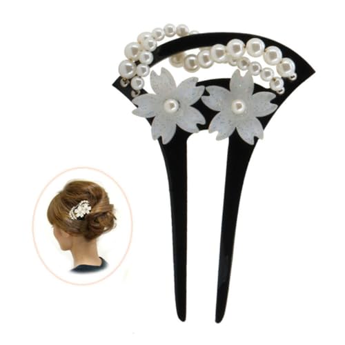 MAGICLULU alte Haarnadel Stirnband für Welpenohren Frauen Haarnadel Blumenhaarstab Braut Haarspange Tiara Dekorative Haarnadel Perle Haarnadel Boutique Kopfbedeckung Acryl- weiße Blumen von MAGICLULU